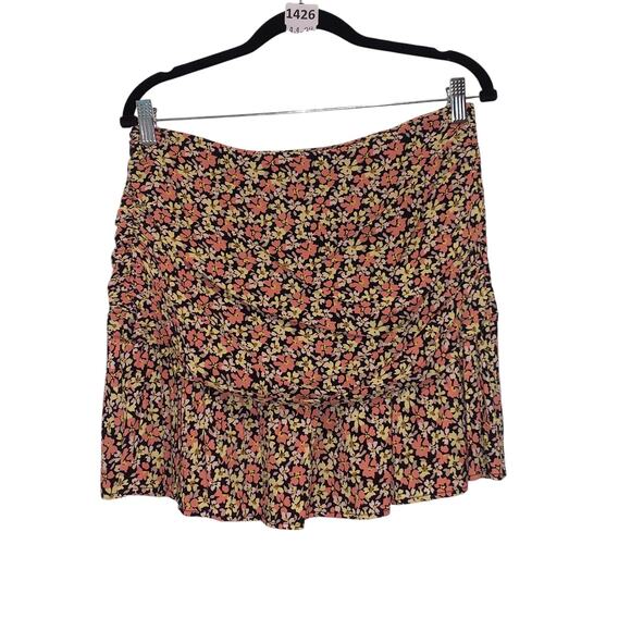 NWT Tie Up Skirt Short Floral Print Forever 21 L Floral Multicolor - Picture 3 of 3